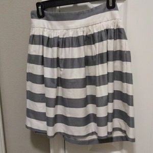 Grey and white striped skirt